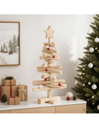 Albero di Natale in legno KOTKA 60 cm Legno Massello di Pino