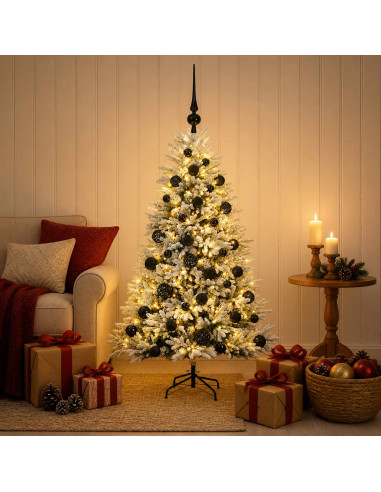 Albero di Natale Artificiale con Palline 120 cm 150 LED