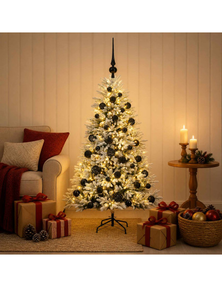 Albero di Natale Artificiale con Palline 120 cm 150 LED