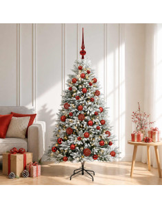 Albero di Natale Artificiale con Palline 150 cm 150 LED