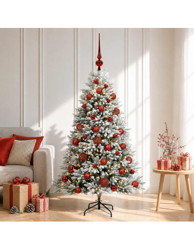 Albero di Natale Artificiale con Palline 150 cm 150 LED