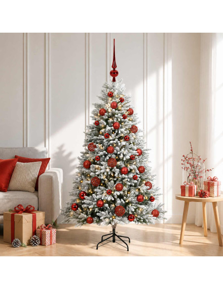 Albero di Natale Artificiale con Palline 150 cm 150 LED