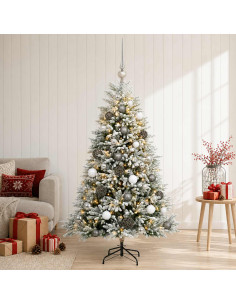 Albero di Natale Artificiale con Palline 120 cm 150 LED