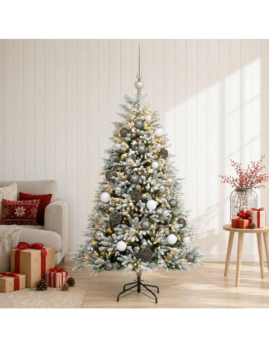 Albero di Natale Artificiale con Palline 120 cm 150 LED