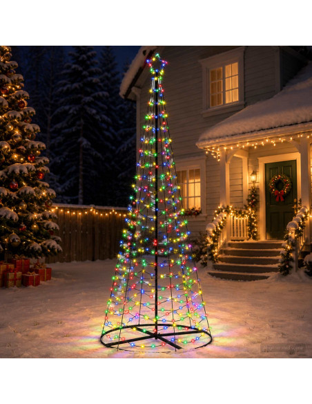 Albero di Natale LED a spirale con base EKENAS 250 cm 370 LED