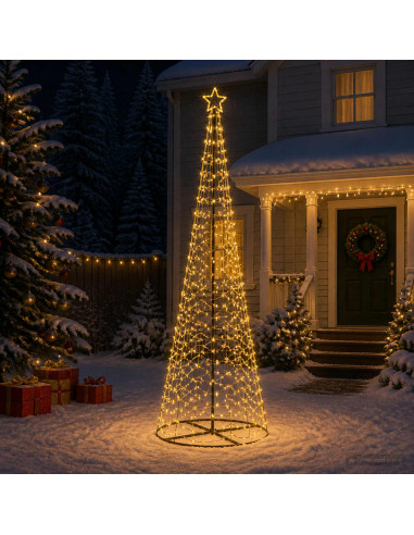 Albero di Natale LED a spirale con base EKENAS 300 cm 475 LED