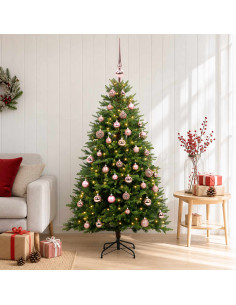 Albero di Natale Artificiale con Palline 150 cm 150 LED