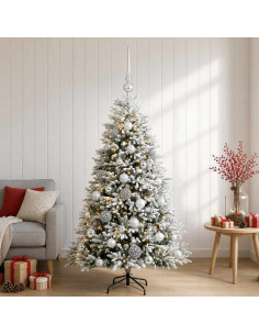 Albero di Natale Artificiale con Palline 120 cm 150 LED