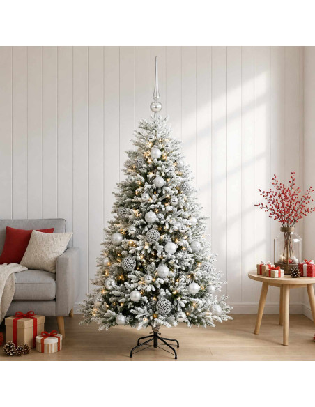 Albero di Natale Artificiale con Palline 120 cm 150 LED