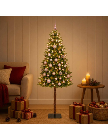 Albero di Natale Artificiale con Palline 150 cm 150 LED