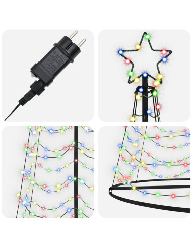 Albero di Natale LED a spirale con base EKENAS 500 cm 868 LED