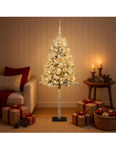 Albero di Natale Artificiale con Palline 150 cm 150 LED