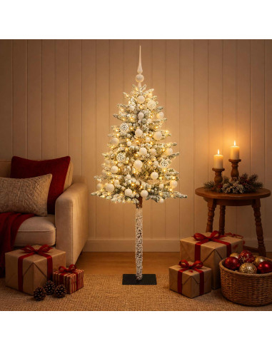 Albero di Natale Artificiale con Palline 150 cm 150 LED