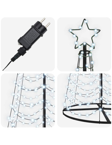 Albero di Natale LED a spirale con base EKENAS 300 cm 475 LED