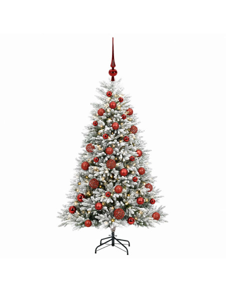 Albero di Natale Artificiale con Palline 120 cm 150 LED