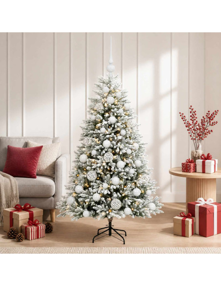 Albero di Natale Artificiale con Palline 120 cm 150 LED