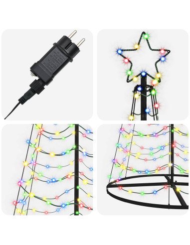 Albero di Natale LED a spirale con base EKENAS 250 cm 370 LED