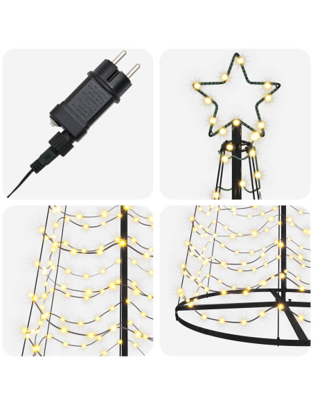 Albero di Natale LED a spirale con base EKENAS 300 cm 475 LED