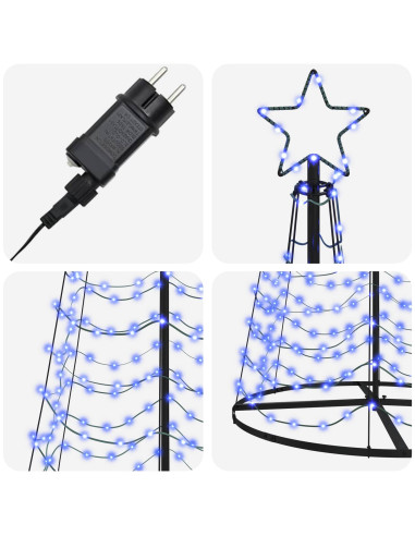 Albero di Natale LED a spirale con base EKENAS 300 cm 475 LED