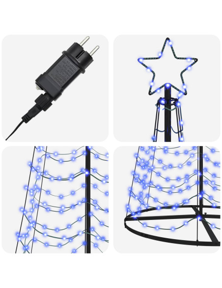 Albero di Natale LED a spirale con base EKENAS 300 cm 475 LED