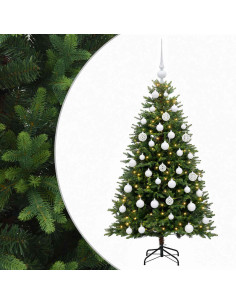 Albero di Natale Artificiale con Palline 150 cm 150 LED 2
