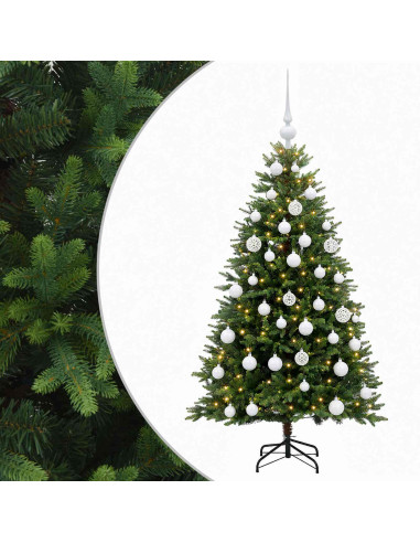 Albero di Natale Artificiale con Palline 150 cm 150 LED
