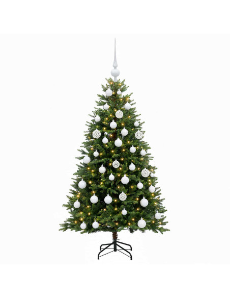 Albero di Natale Artificiale con Palline 150 cm 150 LED