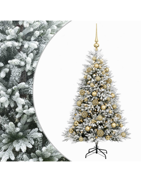 Albero di Natale Artificiale con Palline 150 cm 150 LED