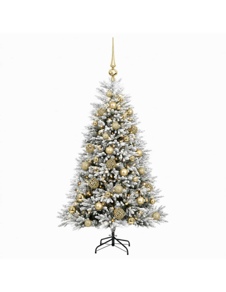 Albero di Natale Artificiale con Palline 150 cm 150 LED