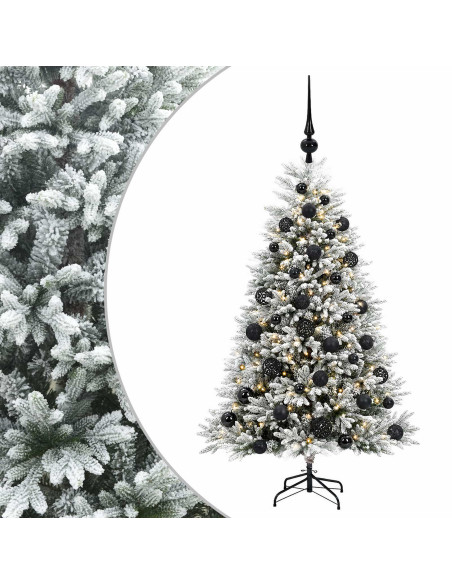 Albero di Natale Artificiale con Palline 150 cm 150 LED