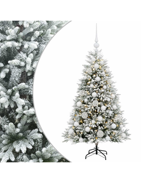 Albero di Natale Artificiale con Palline 150 cm 150 LED