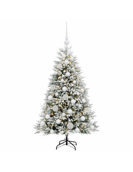 Albero di Natale Artificiale con Palline 150 cm 150 LED