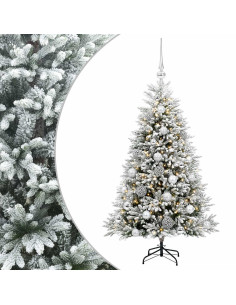Albero di Natale Artificiale con Palline 150 cm 150 LED 2