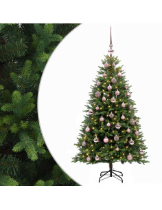 Albero di Natale Artificiale con Palline 150 cm 150 LED 2
