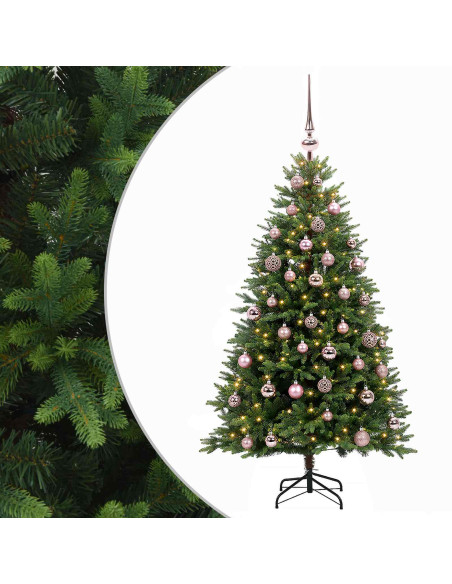 Albero di Natale Artificiale con Palline 150 cm 150 LED