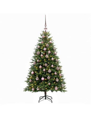 Albero di Natale Artificiale con Palline 150 cm 150 LED