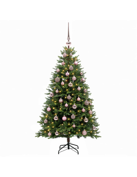 Albero di Natale Artificiale con Palline 150 cm 150 LED
