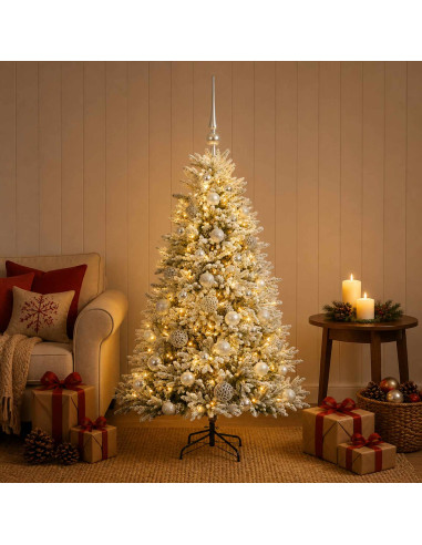 Albero di Natale Artificiale con Palline 120 cm 150 LED