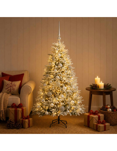 Albero di Natale Artificiale con Palline 120 cm 150 LED