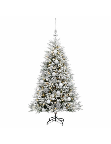 Albero di Natale Artificiale con Palline 120 cm 150 LED