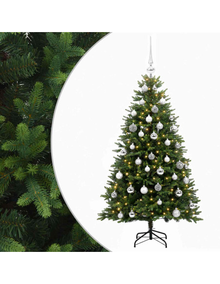 Albero di Natale Artificiale con Palline 150 cm 150 LED