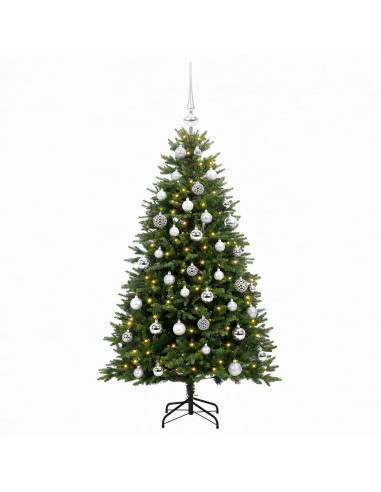 Albero di Natale Artificiale con Palline 150 cm 150 LED