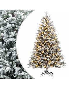 Albero di Natale Artificiale con Rami Pieghevoli 150 cm 150 LED 2