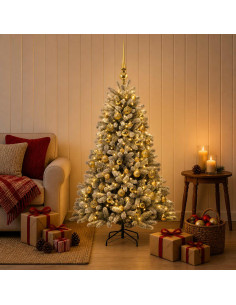 Albero di Natale Artificiale con Palline 120 cm 150 LED