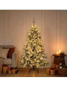 Albero di Natale Artificiale con Palline 120 cm 150 LED