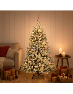 Albero di Natale Artificiale con Palline 120 cm 150 LED