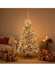 Albero di Natale Artificiale con Palline 150 cm 150 LED