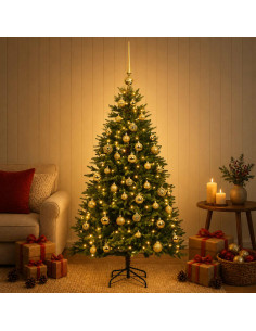 Albero di Natale Artificiale con Palline 150 cm 150 LED