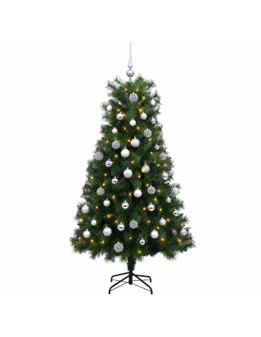 Albero di Natale artificiale con rami snodati e palline 210 cm