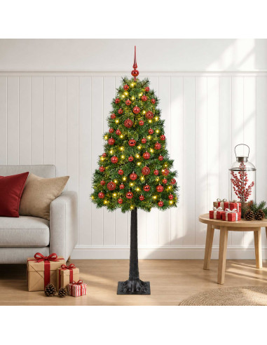 Albero di Natale artificiale con rami snodati e palline 180 cm